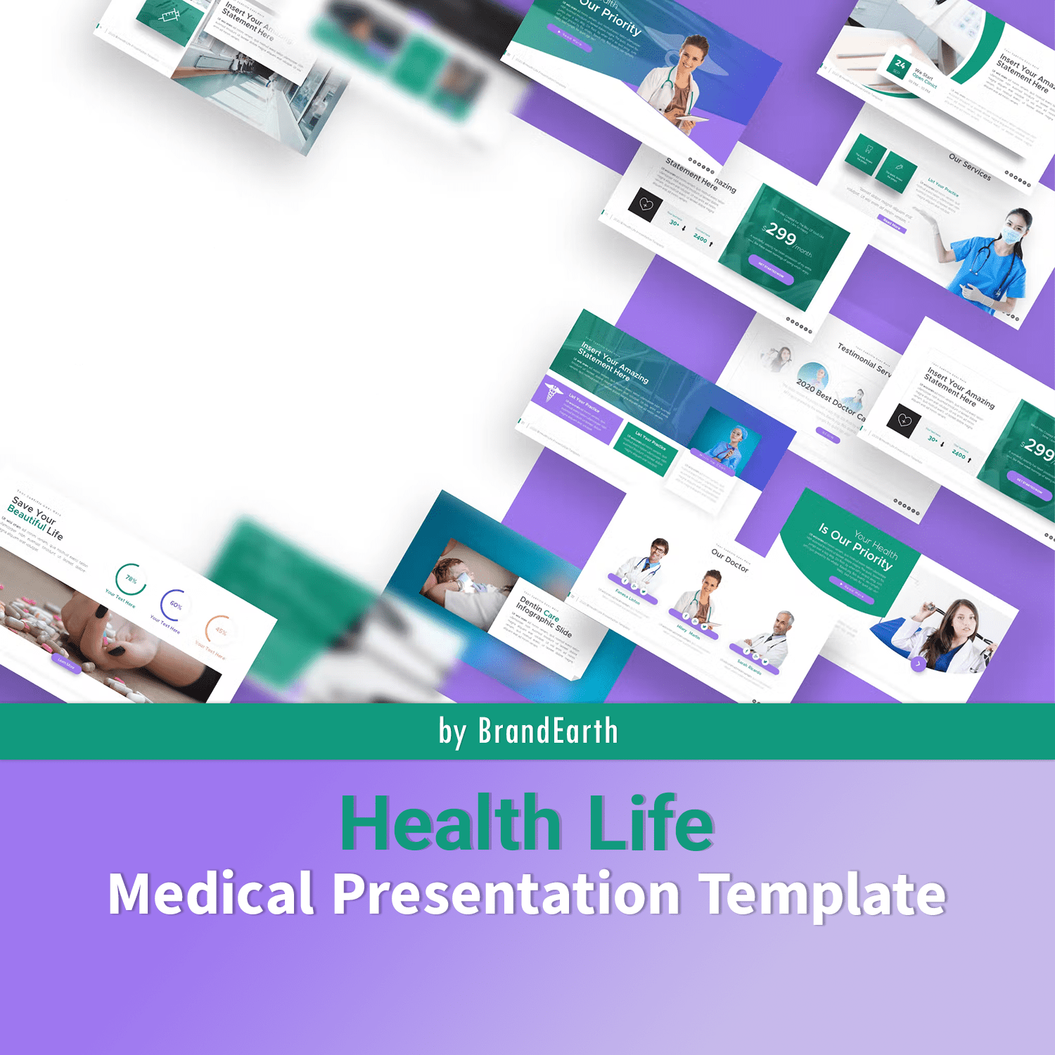 Health Life Medical Presentation Template Cover.