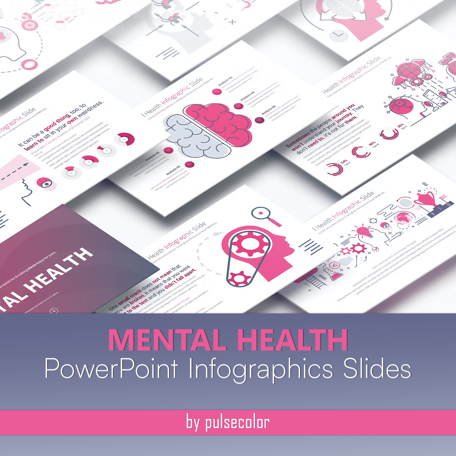 Mental Health - Powerpoint Infographics Slides Cover.