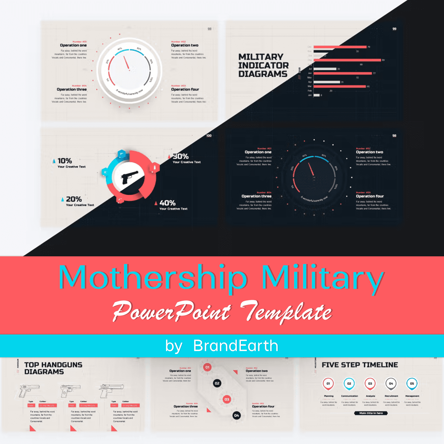 Mothership Military PowerPoint Template Cover.