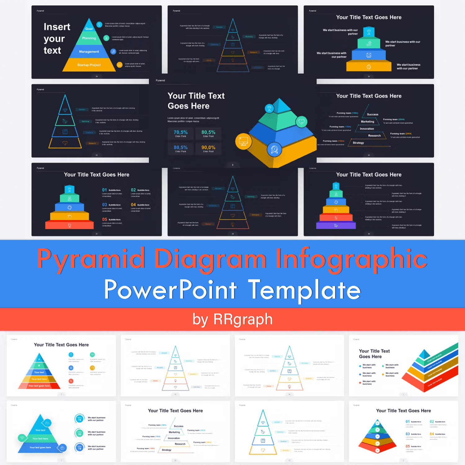 Pyramid Chart Infographic PowerPoint Template Cover.