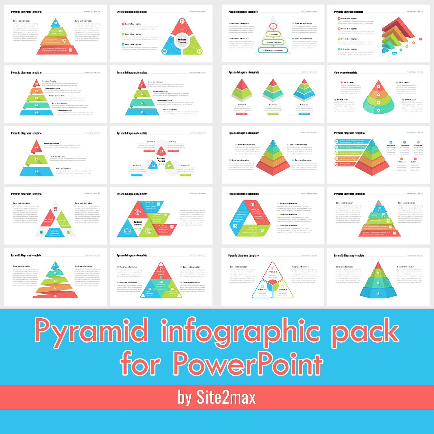 Pyramid Infographic Pack For PowerPoint Cover.
