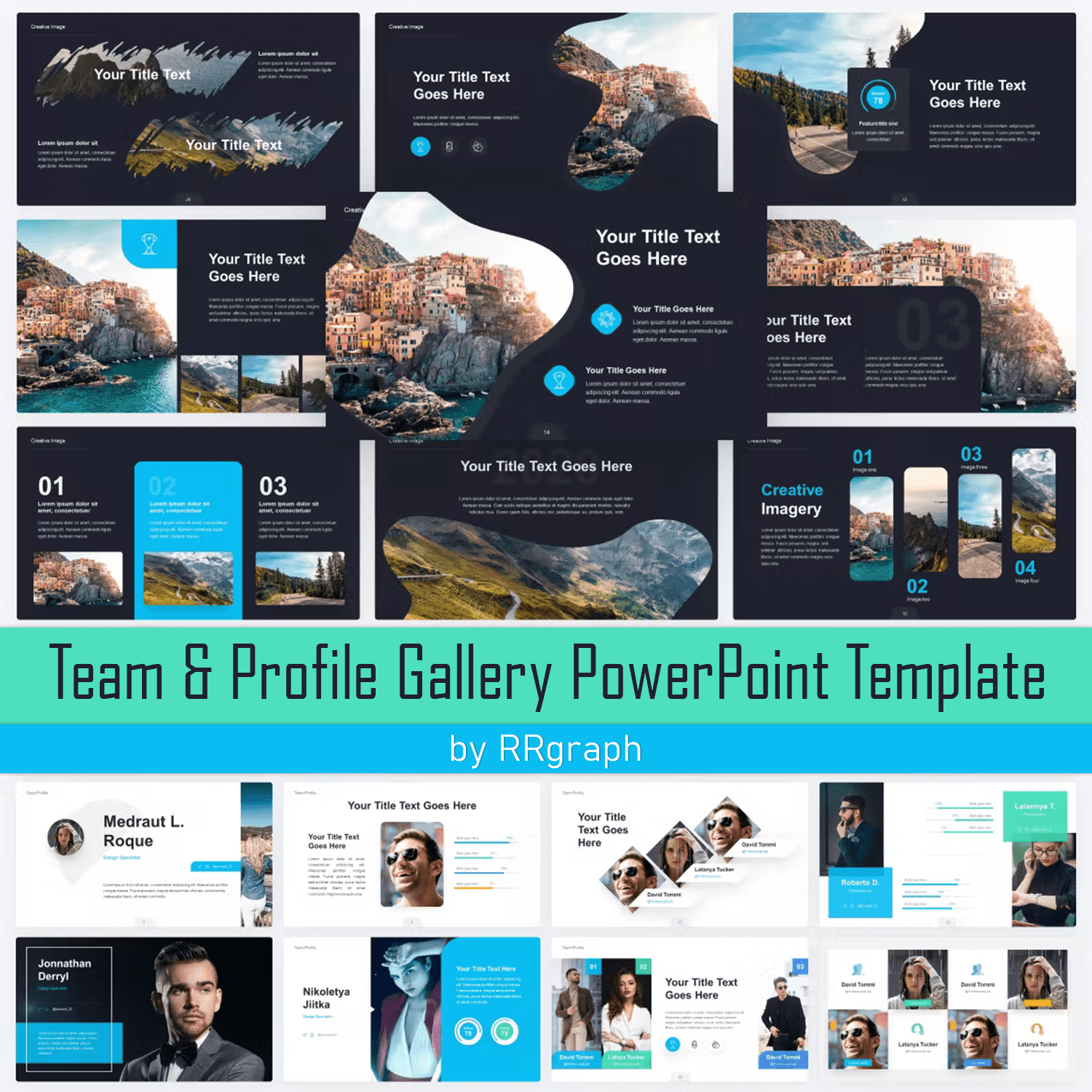 Collection of images of adorable presentation template slides.