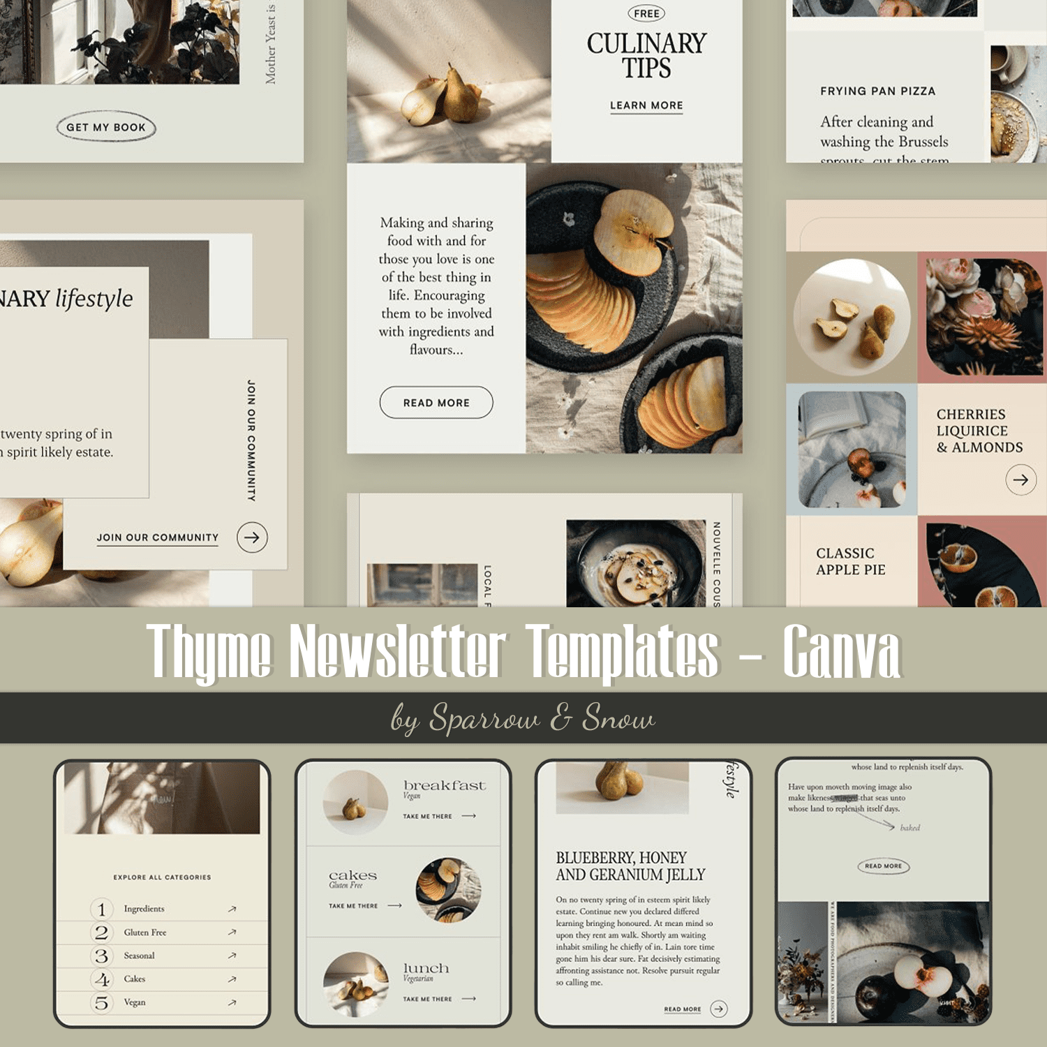 Set of images of adorable email design templates.