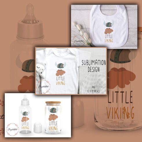 Little viking t-shirt sublimation design PNG.