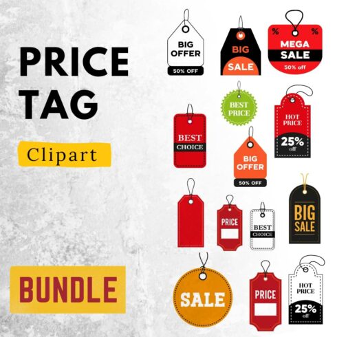 Price Tag Clipart Bundle cover image.