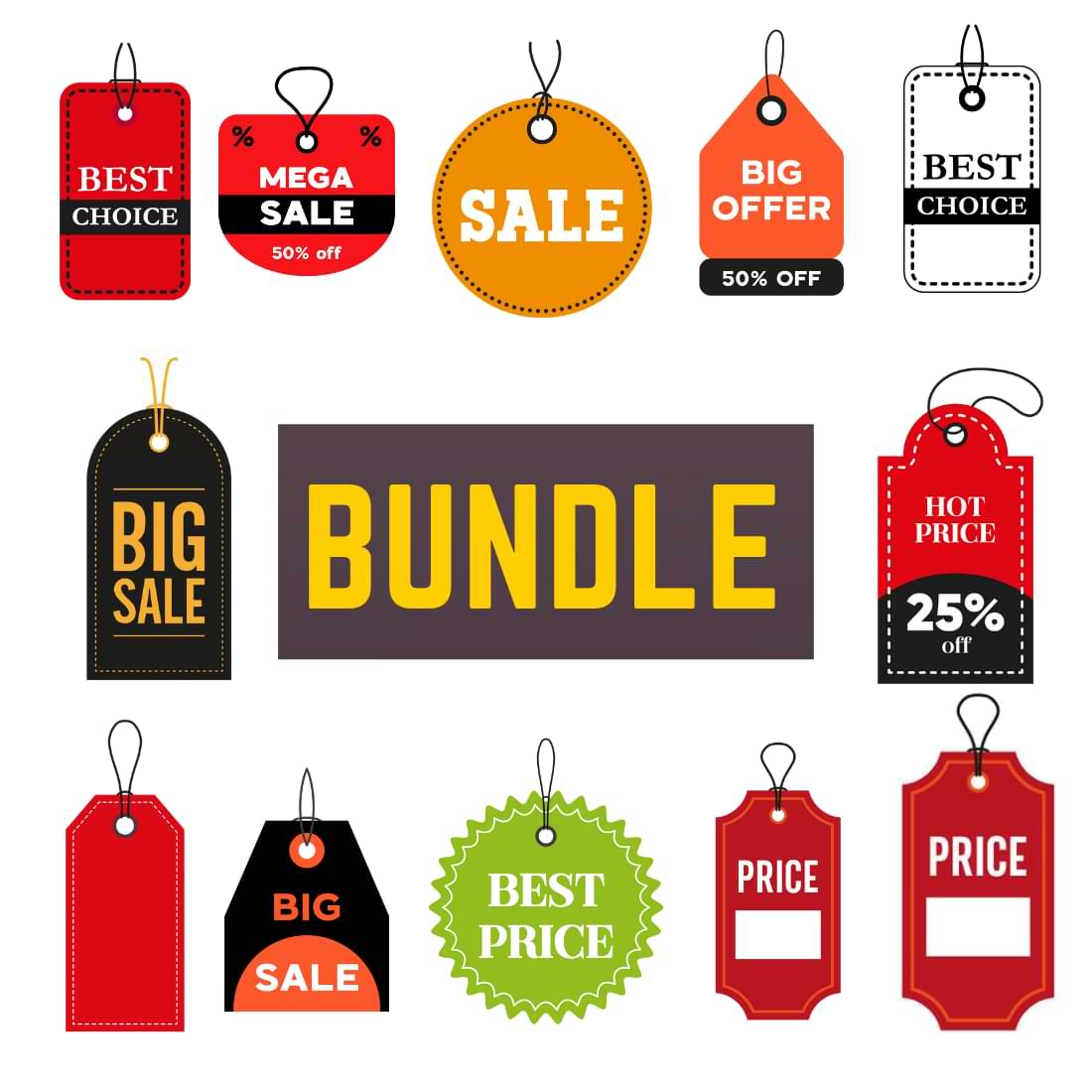 Price Tag Clipart Bundle preview image.