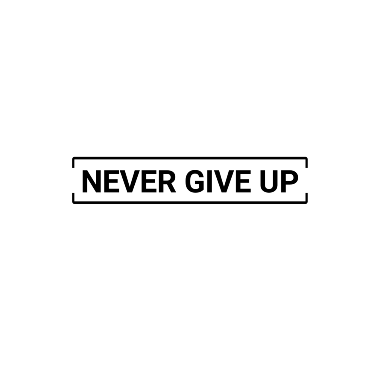 Inspirational Never Give Up Typography T-shirts Design preview image.