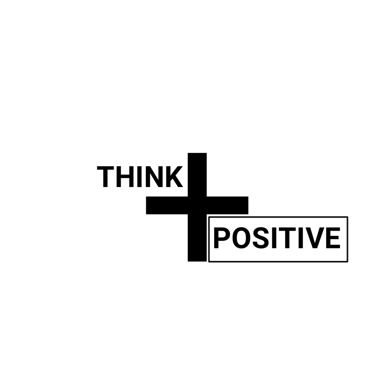 Think Positive Typography T-shirts Design preview image.