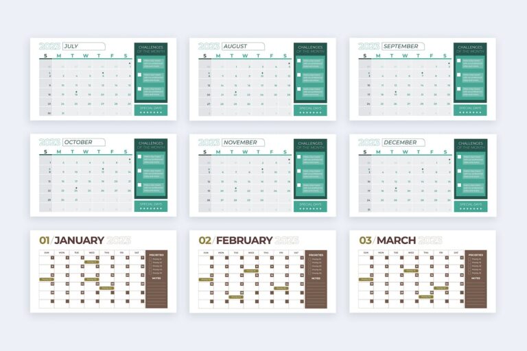 2023 Calendar Slides Powerpoint Infographics – MasterBundles