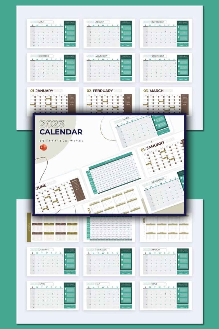 2023 Calendar Slides Powerpoint Infographics – MasterBundles