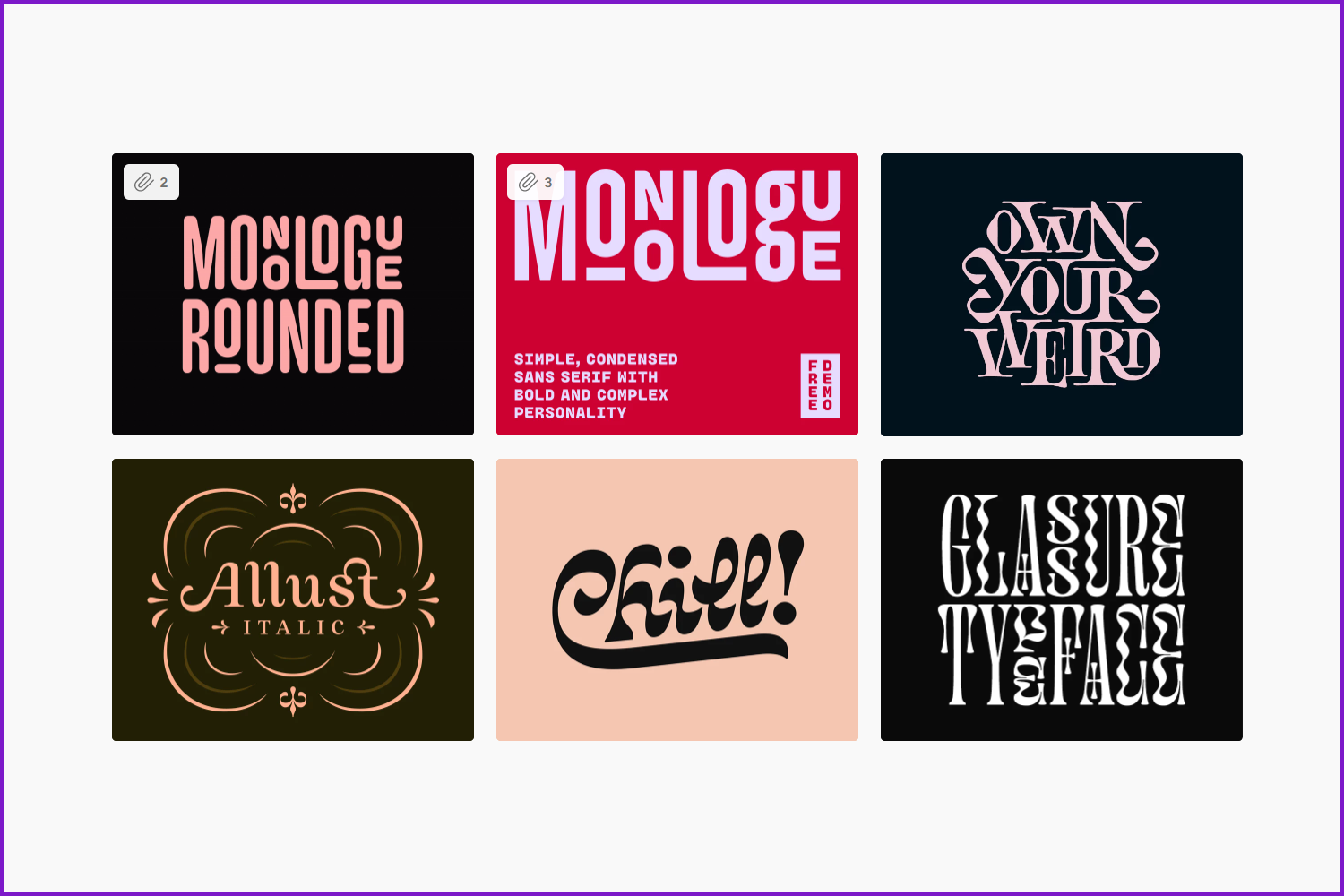 A collage of images of font variants created by Yusril Muhtadi.
