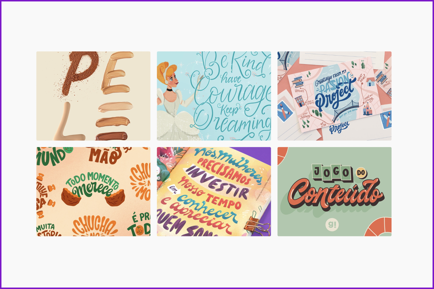A collage of images of font variants created by Rebeca Cyrineu.