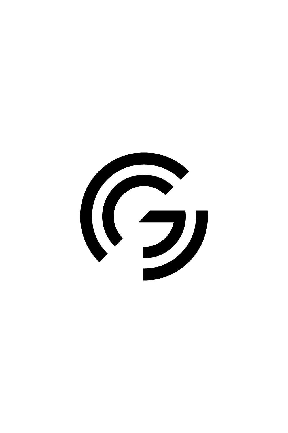 G Logo Design Template Pinterest image.