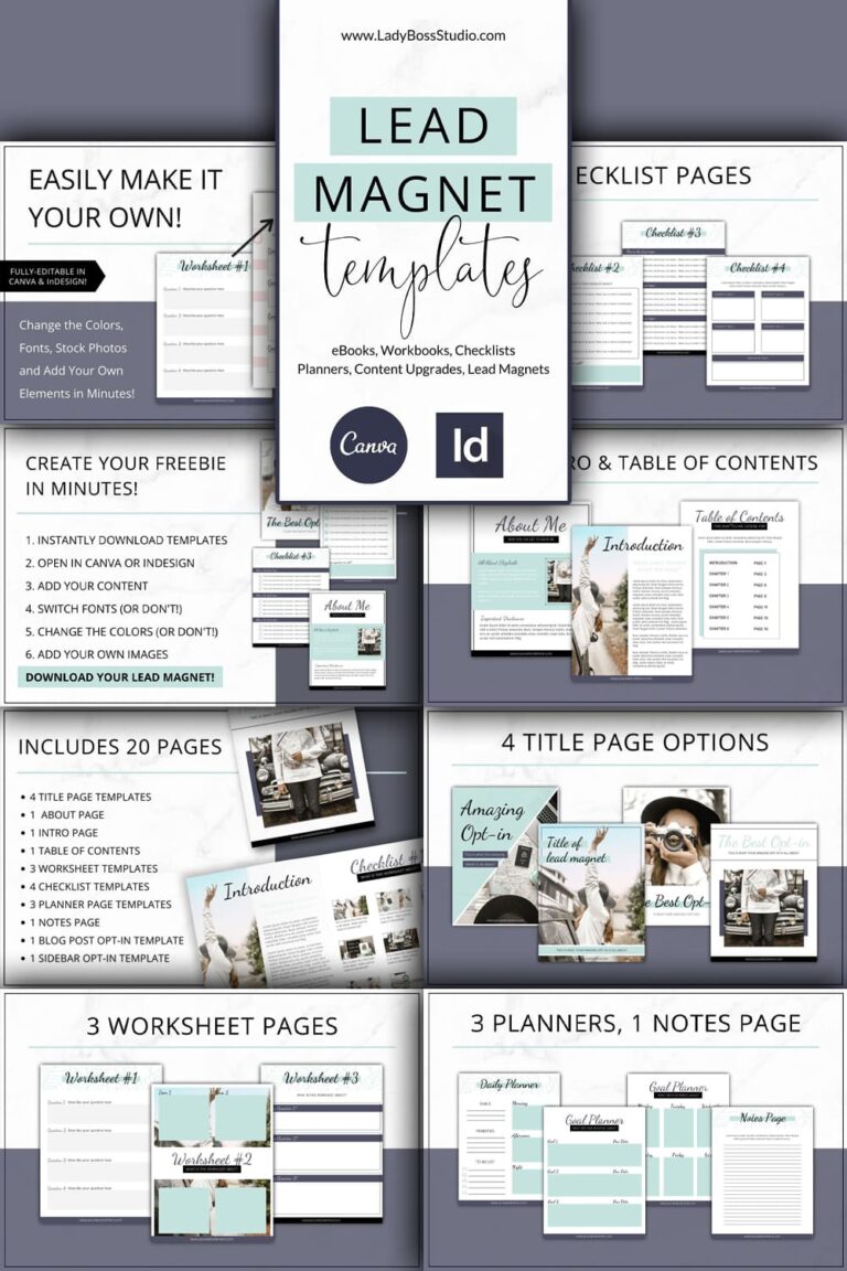 Lead Magnet Templates Canva InDesign – MasterBundles