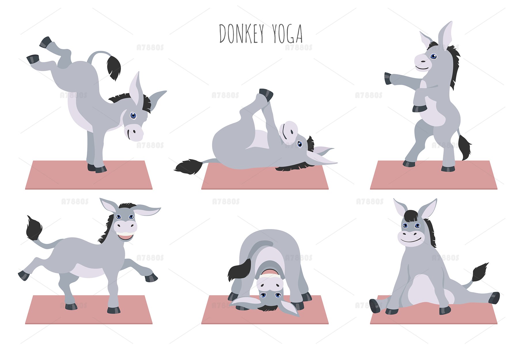 Donkey is having a yoga time.
