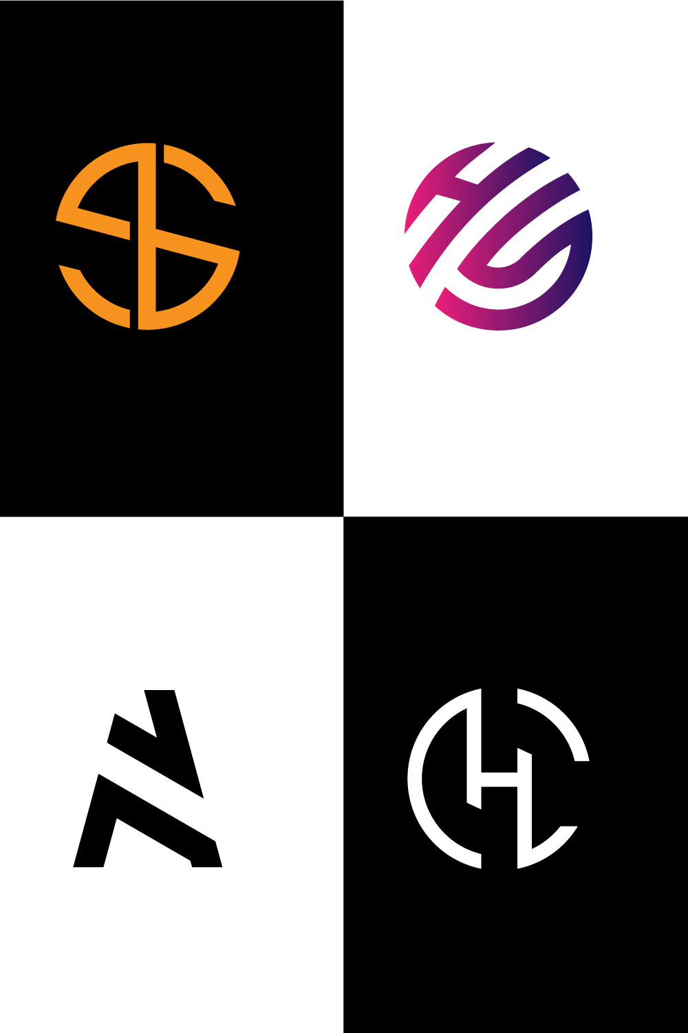 Minimal Logo Design Pinterest collage image.