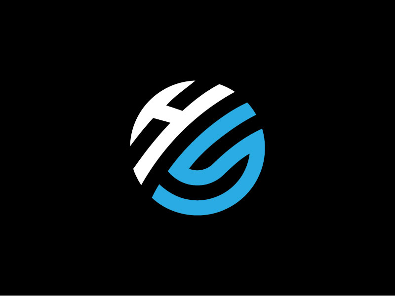 Minimal Logo Design wirh white and blue colors.