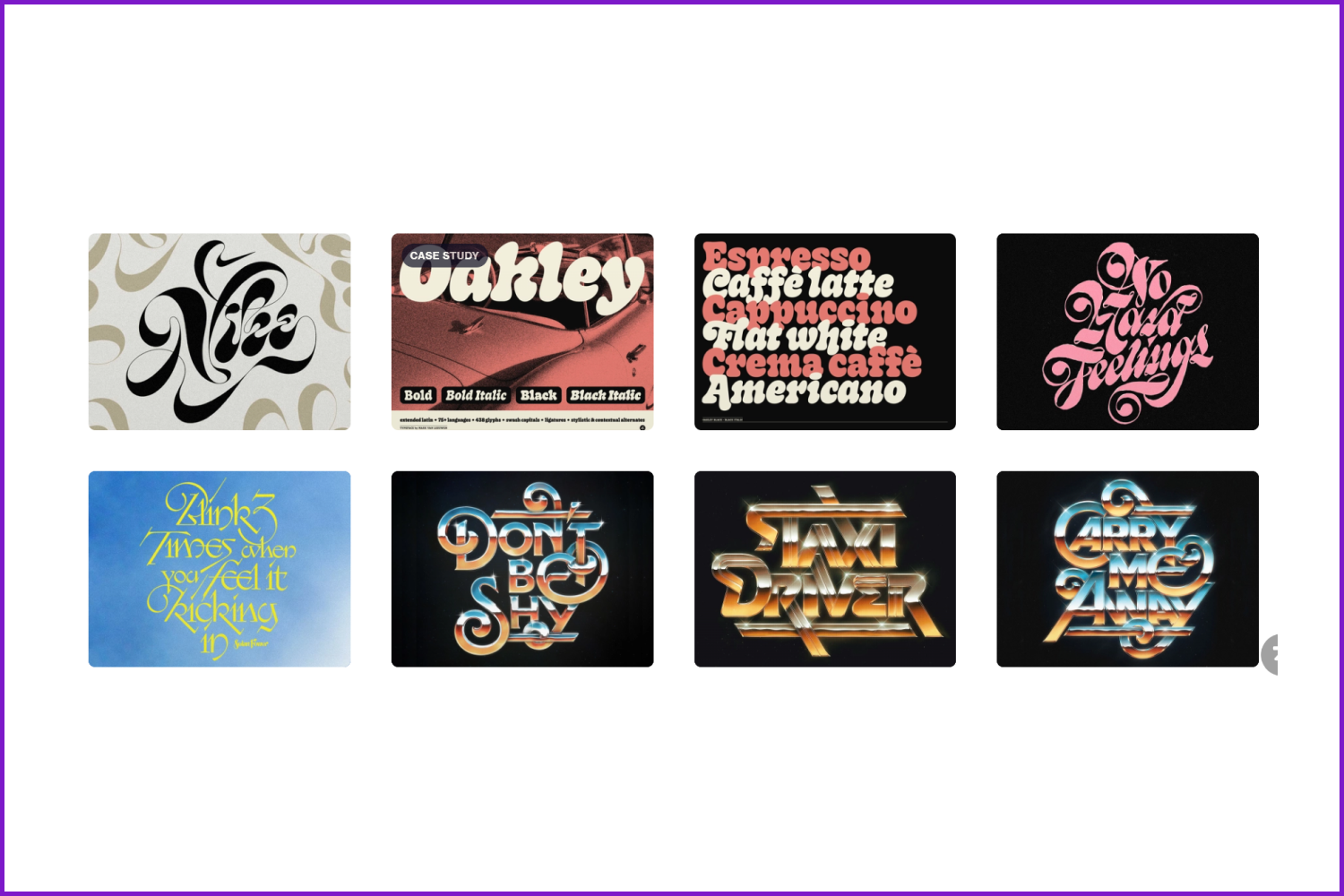 A collage of images of font variants created by Mark van Leeuwen.