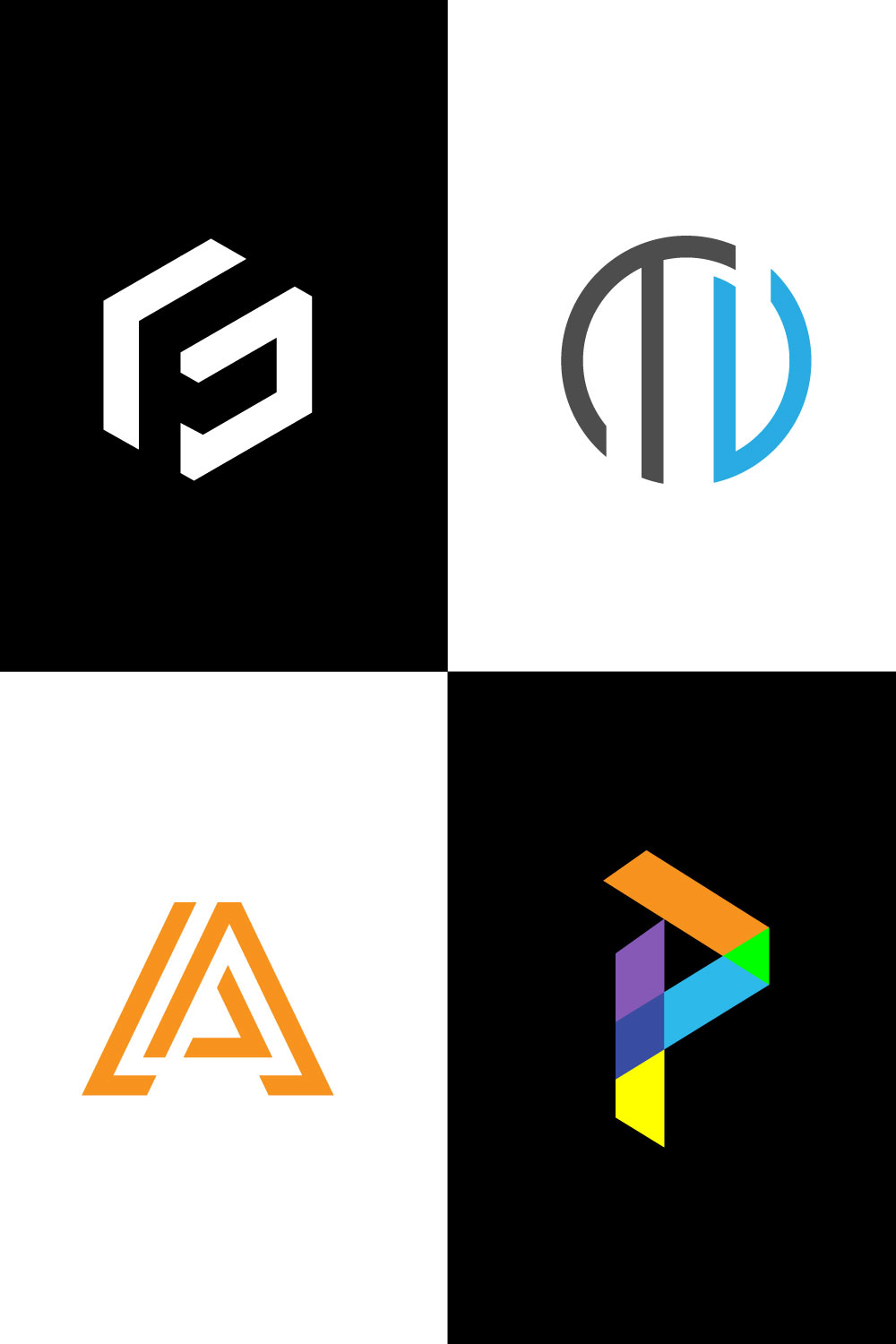 Four Simple Logo Design Pinterest image.