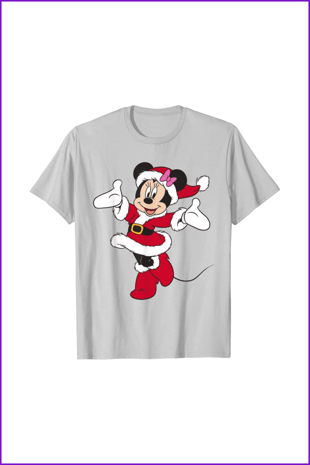 T-shirt with a Minnie Mouse in a Santa Claus costume.