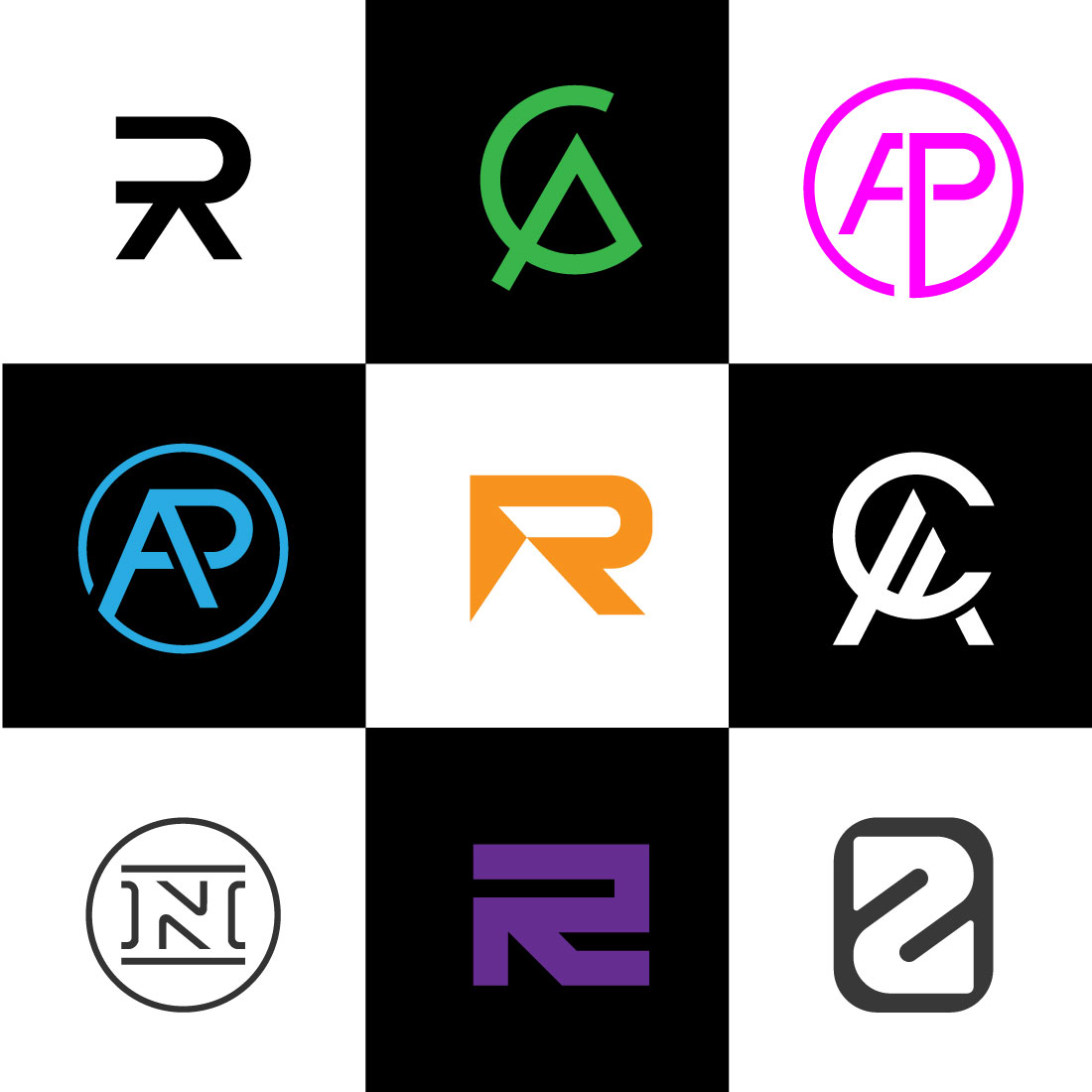 Simple Logo Letters Design Template Bundle cover image.