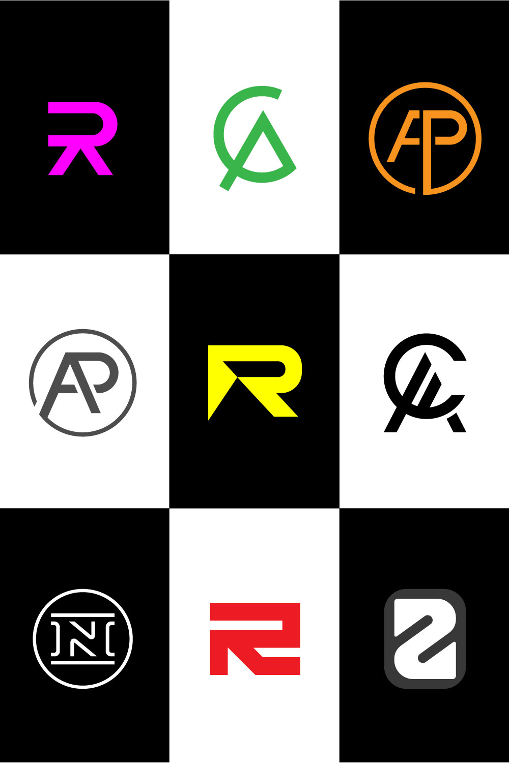 Logo Letters Design Template Bundle Pinterest image.
