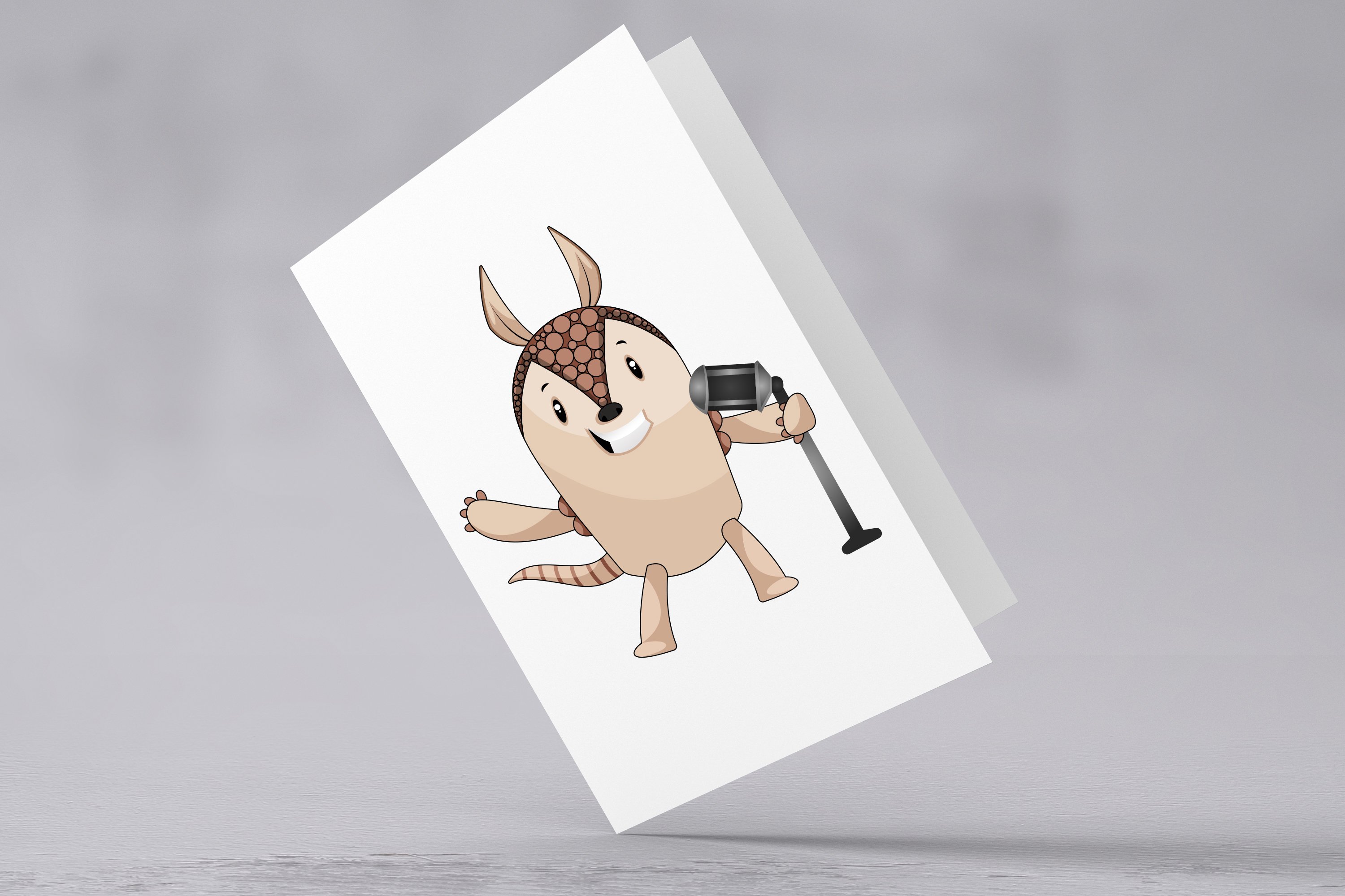 Nice white greeting card with the Armadillo.