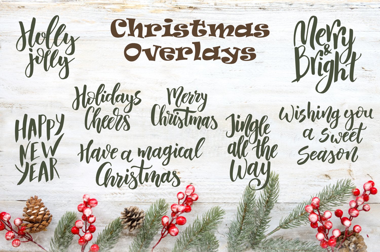 Diverse of Christmas overlays.