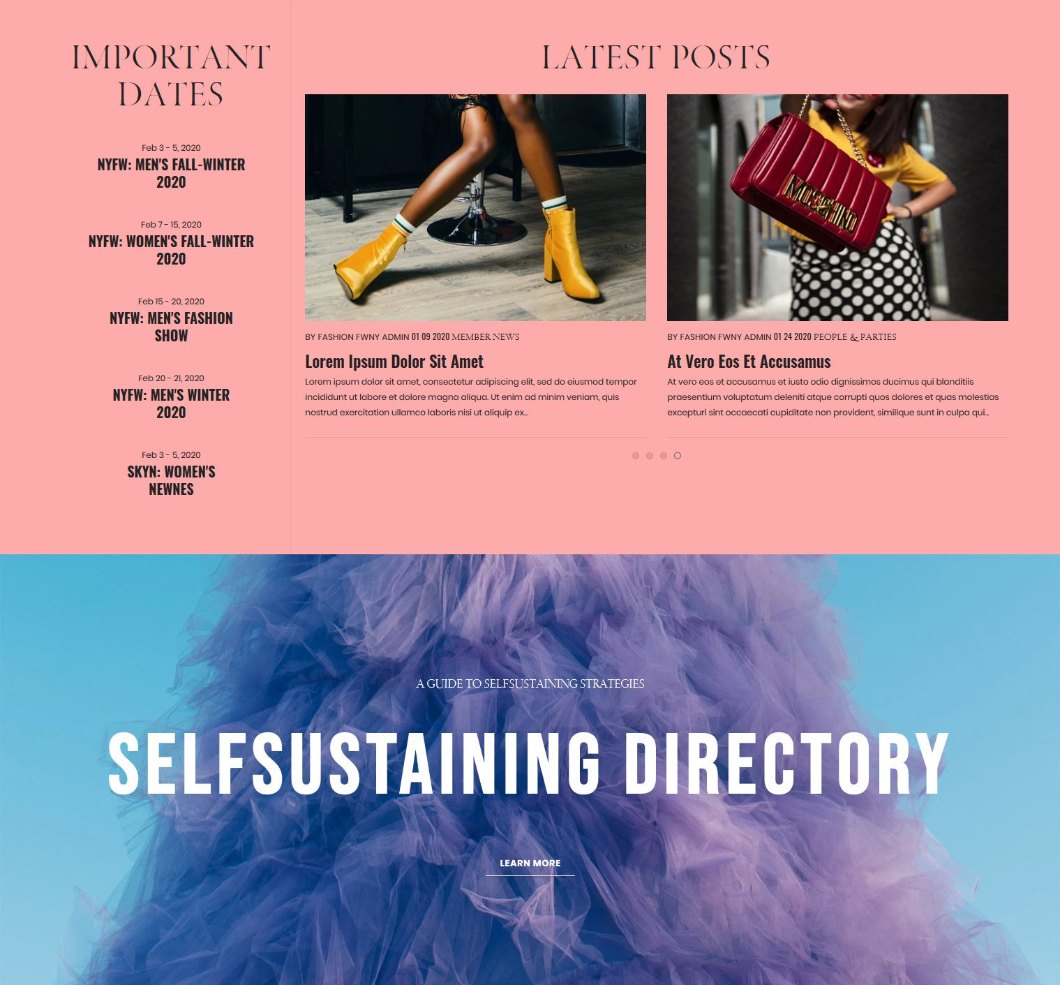 Colorful stylish blog page.