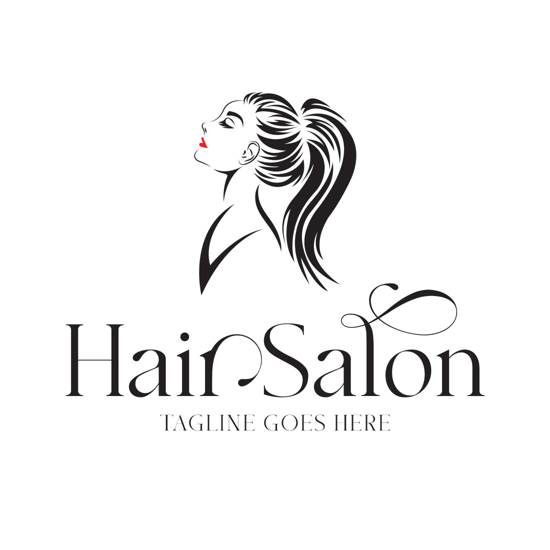 black hair salon logo