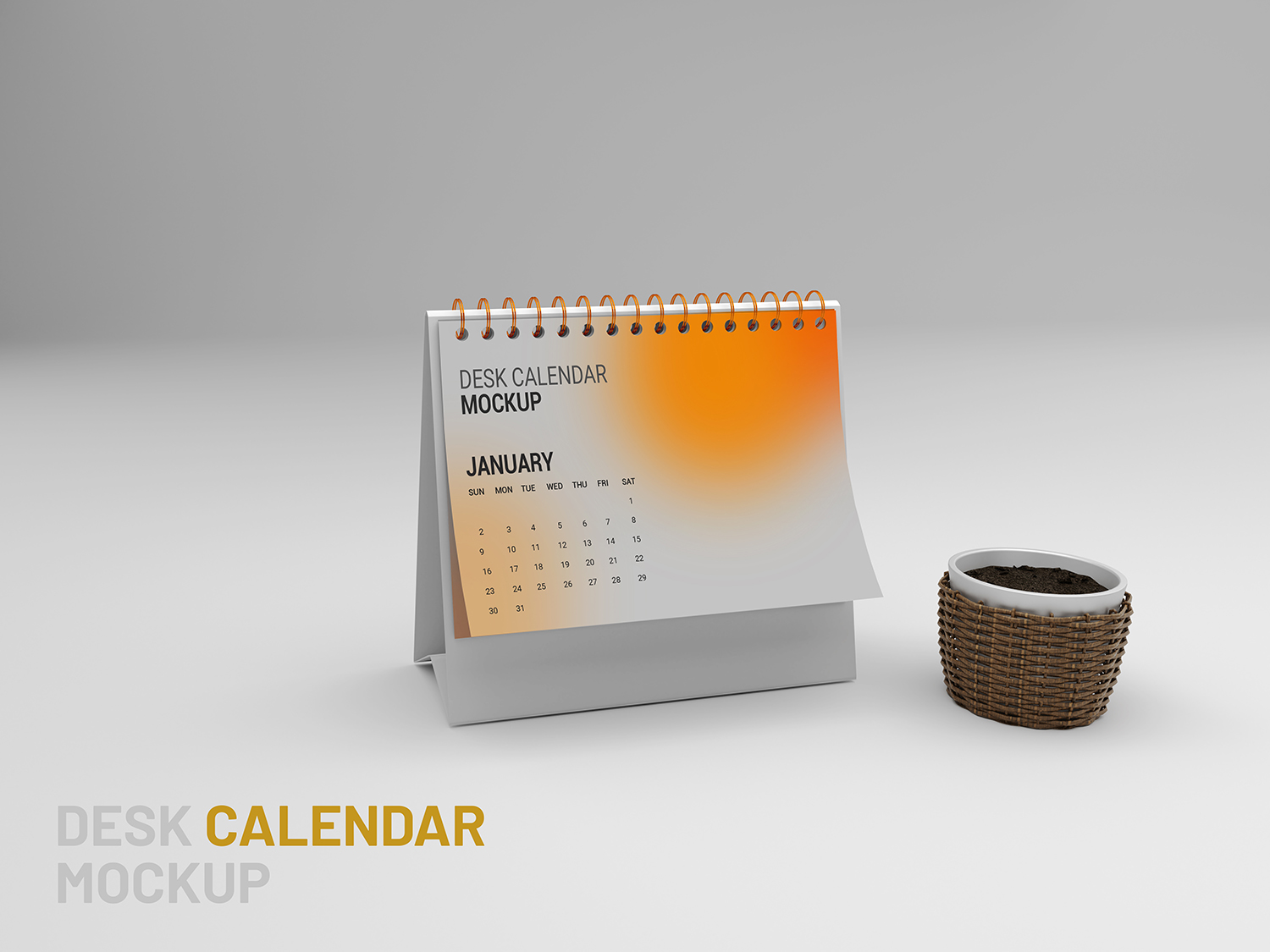 7 Desk Calendar PSD Mockup, fully editable.