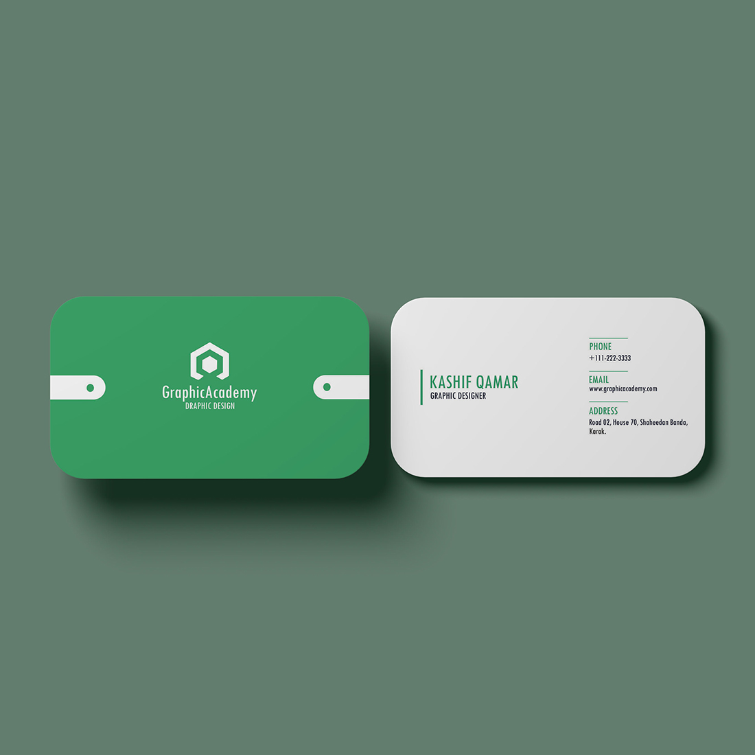 Business Card Minimal Double Sided Template cover image.