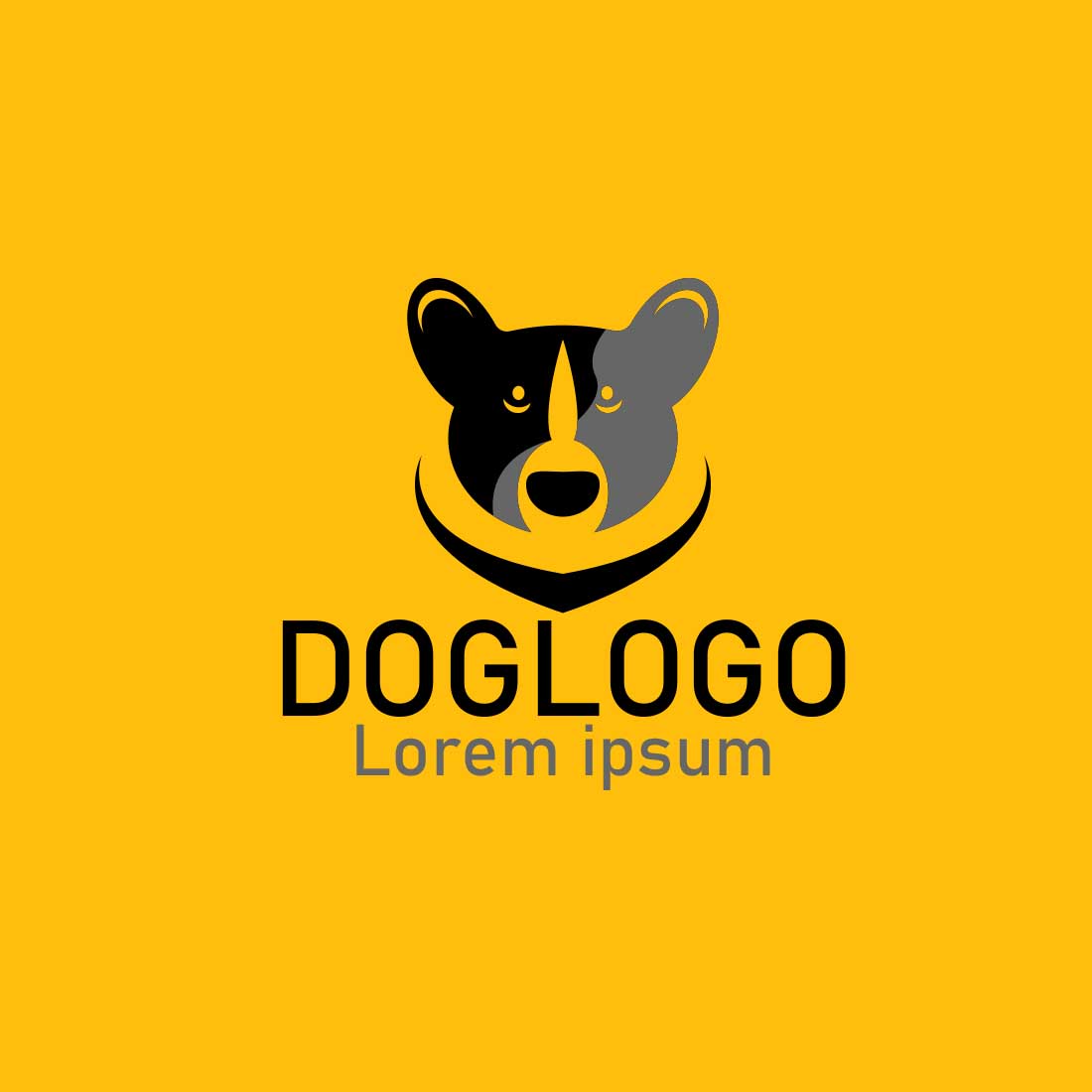 Modern Dog Logo Graphics Design preview image.