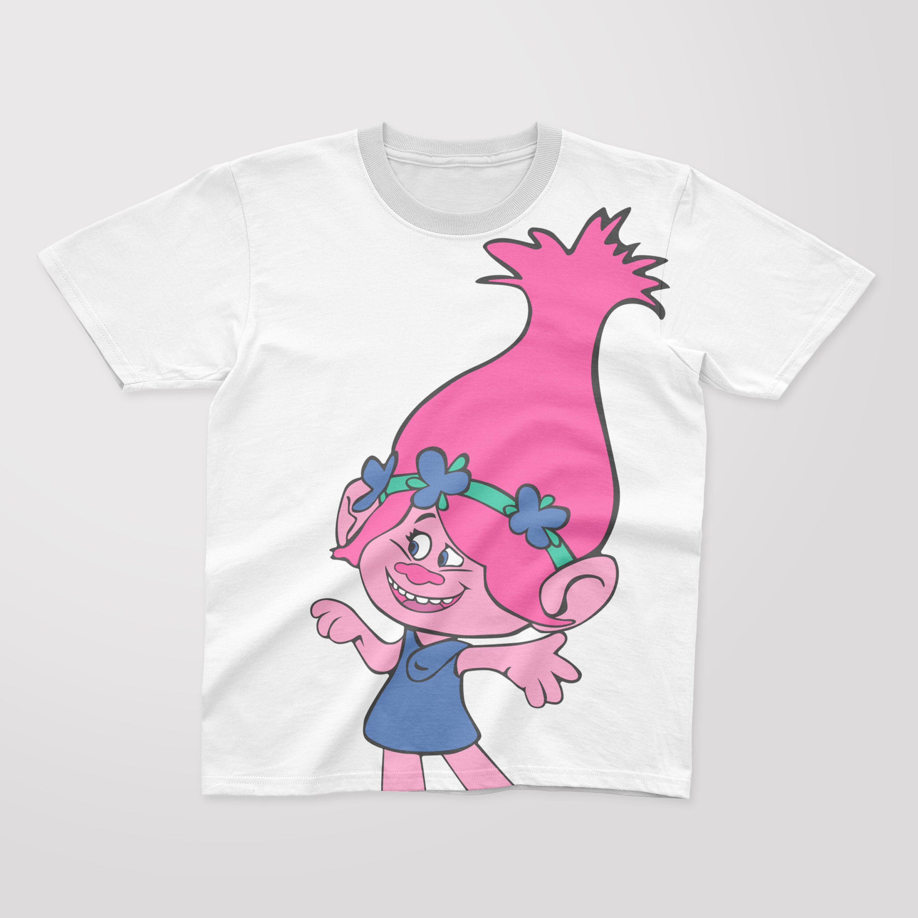 White T-shirt with image of cartoon character - Poppy.