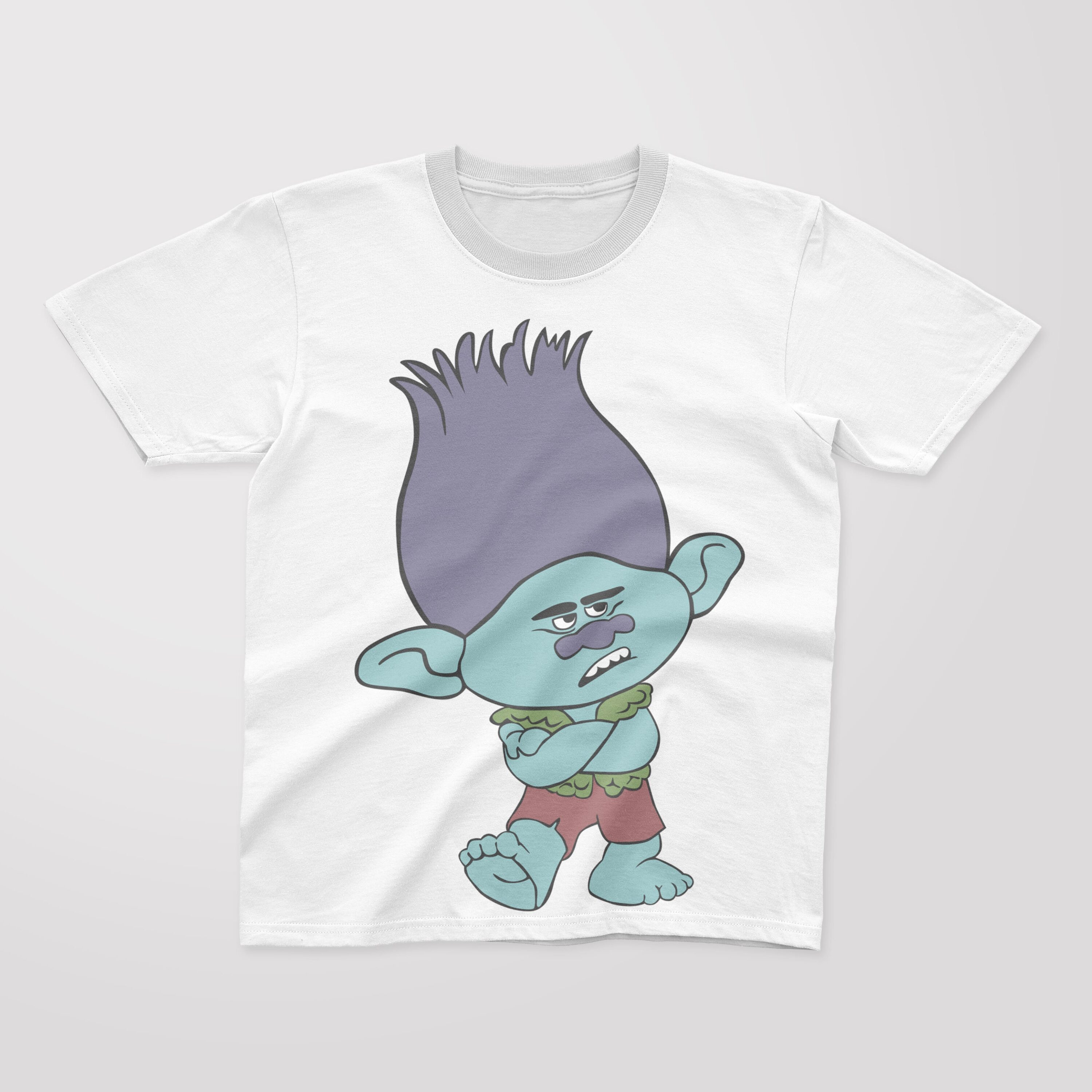 White T-shirt with image of cartoon character - Branch.