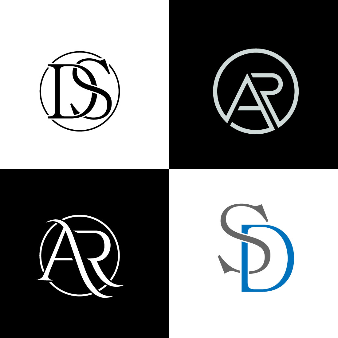 Letter Logos Templates Design Bundle cover image.