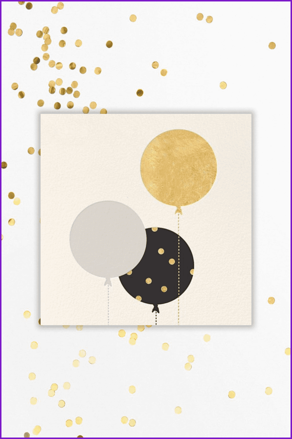 Beige card with three balloons.