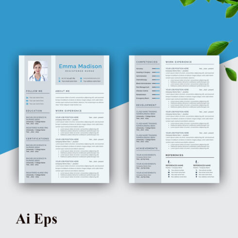 Nurse Resume and Cover Letter Template - MasterBundles