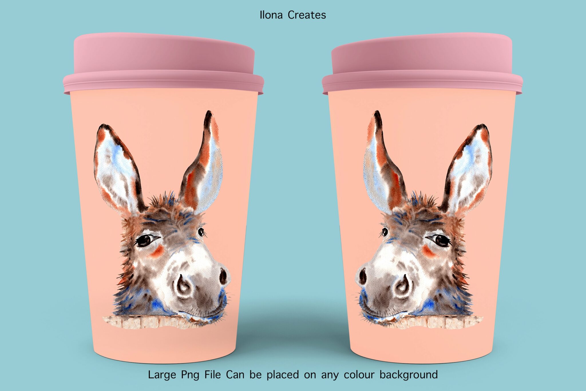 Watercolor Cute Donkey Face Printable Art and Clipart – MasterBundles