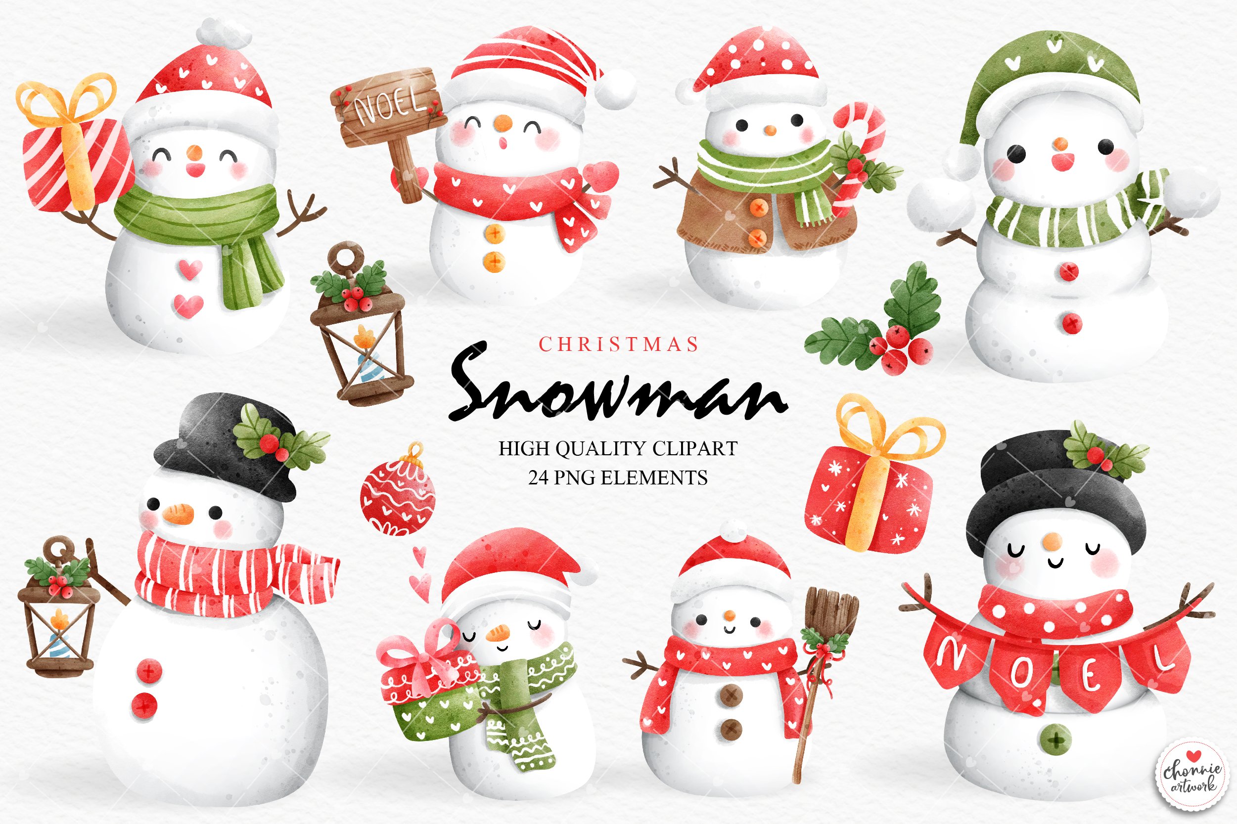 Funny snowman collection for your Christmas cards.