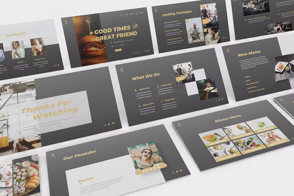 A set of presentation templates to describe our founder and what we do.