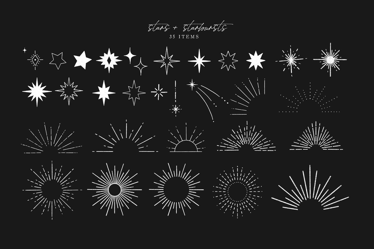 Hand-drawn stars on the dark background.