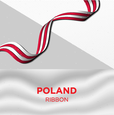 Colorful image with ribbon country flag of poland.