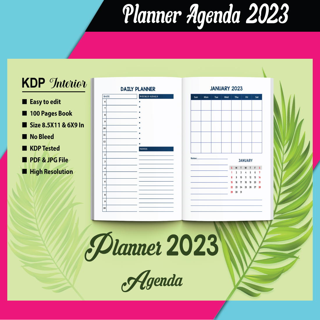 Planner and Agenda KDP Interior preview image.