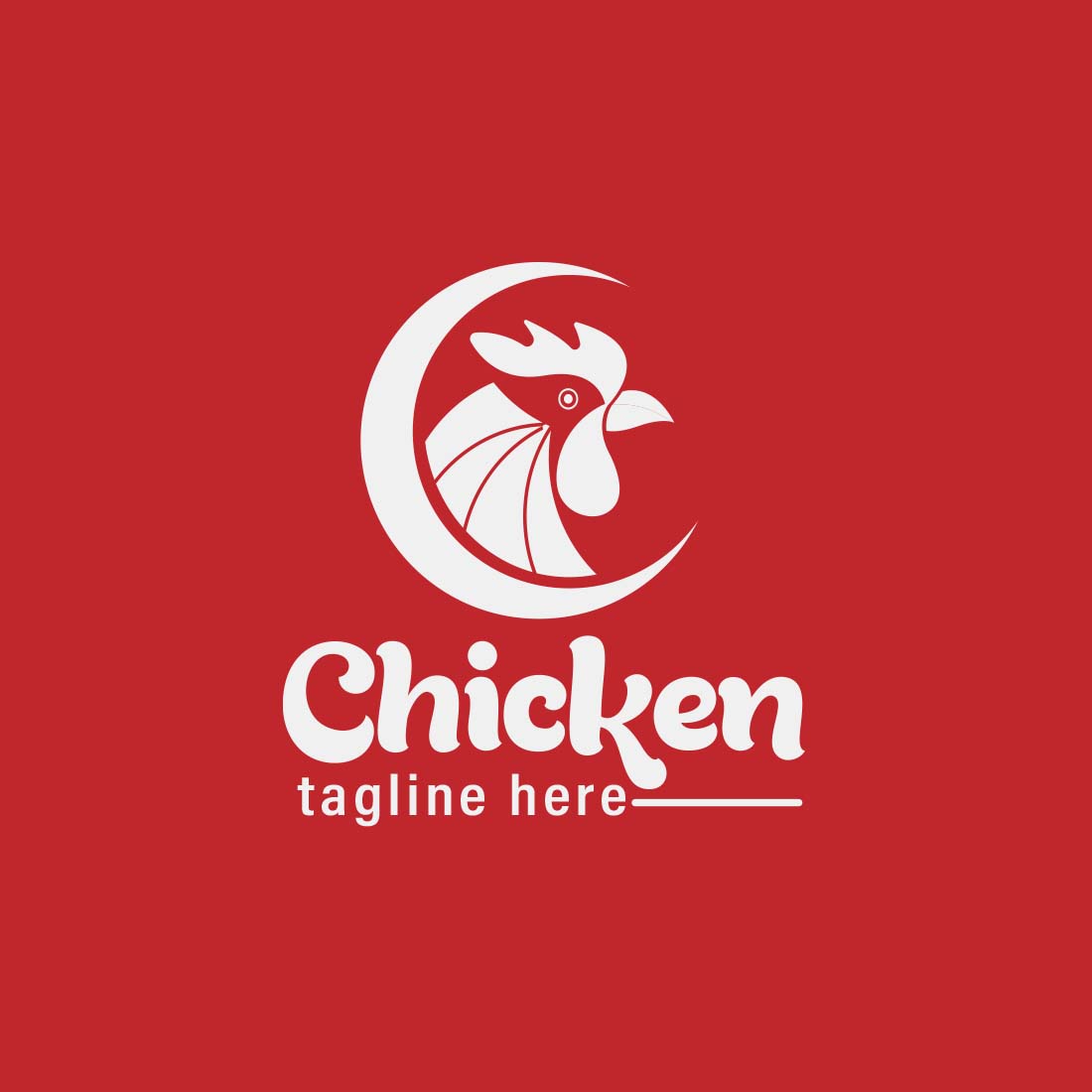 Chicken Restaurant Logo Design Template preview image.