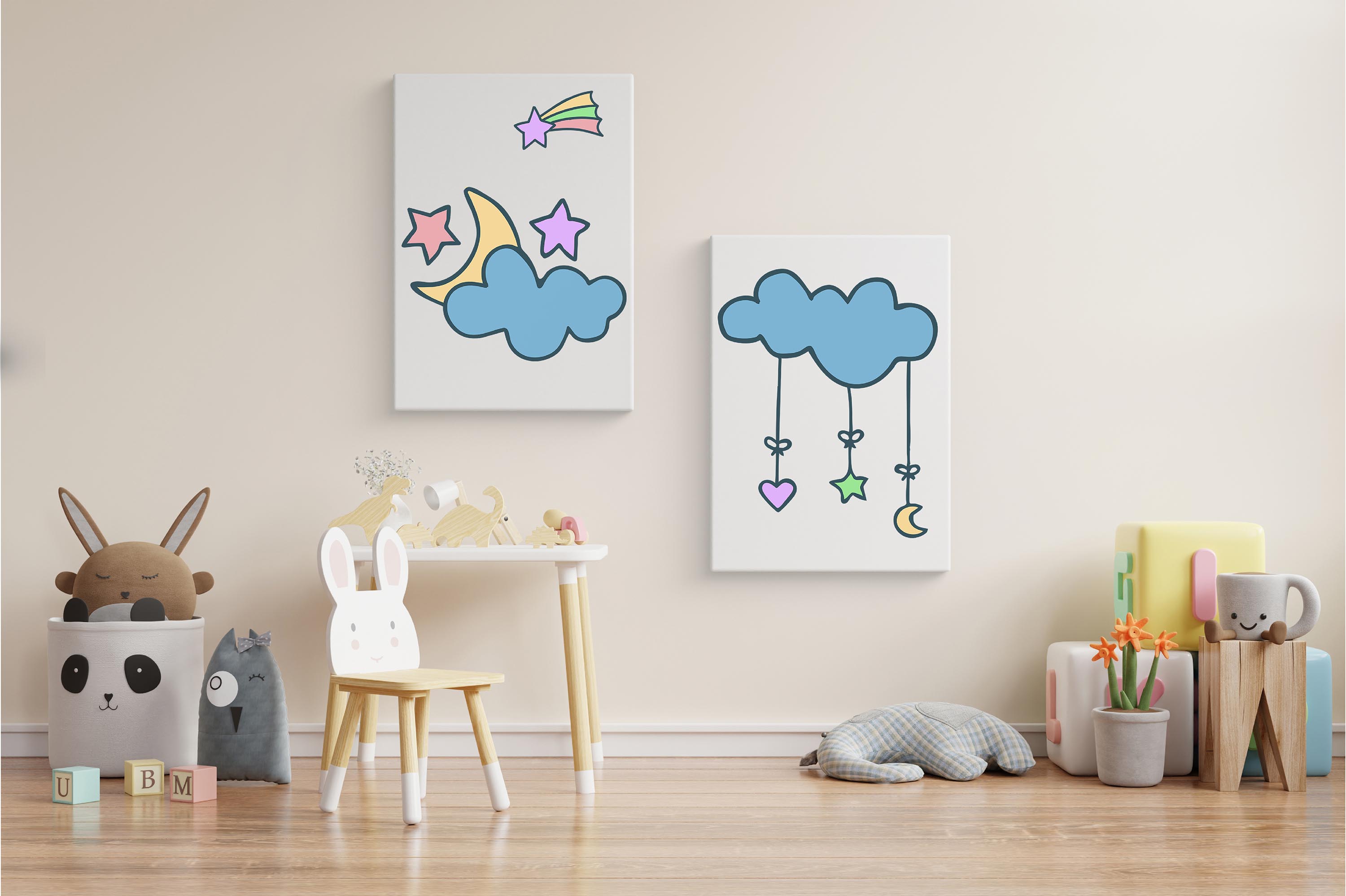 Sweet Dreams Baby Stickers and Posters for kids room.