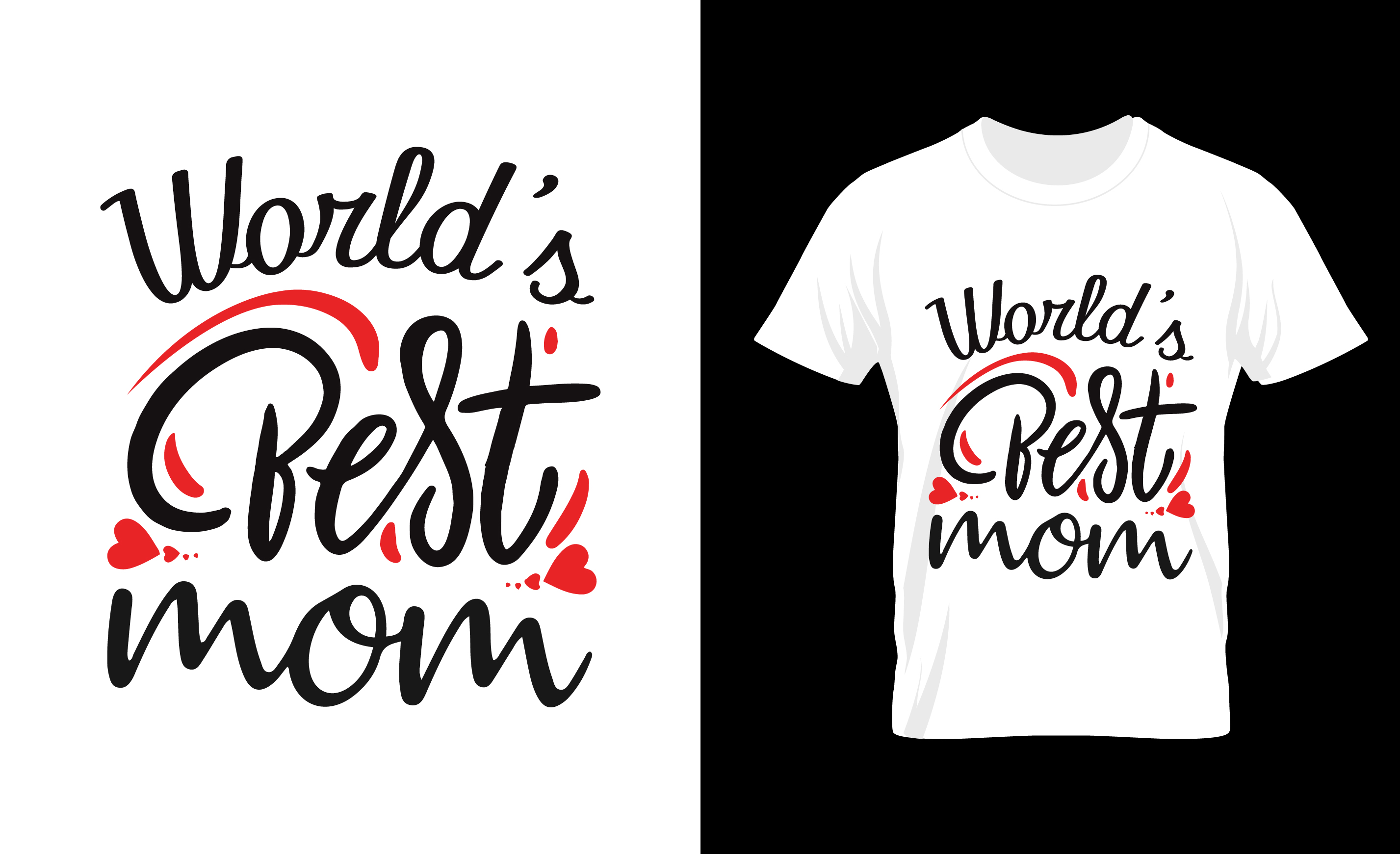 Image of a white t-shirt with a great print in black about mom.