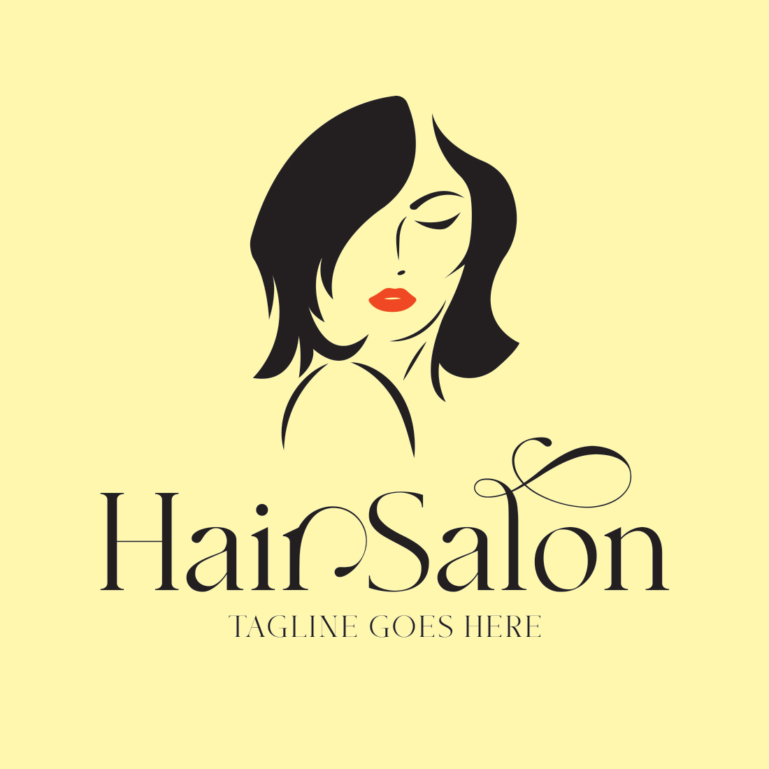 Hair & Beauty Salon Logo Template example.