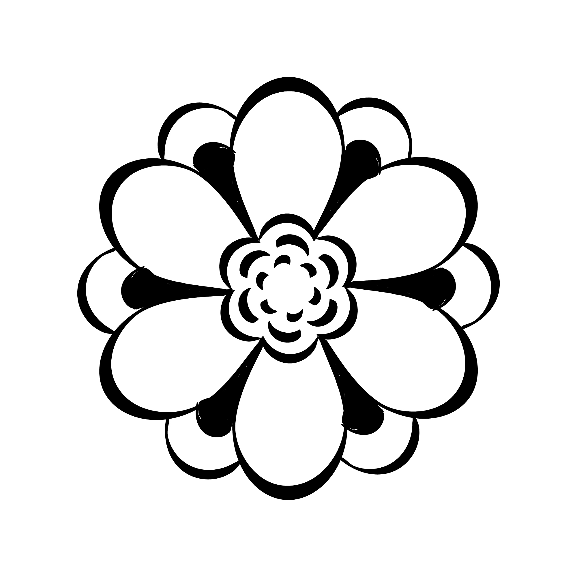 Simple Flower Art Drawing With Line-Art preview image.