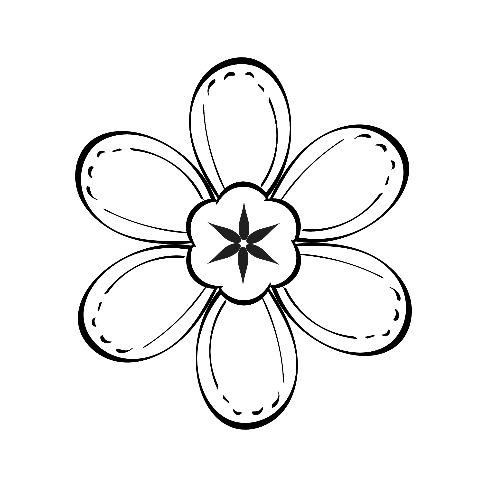 Simple Floral Art Drawing With Line-Art preview image.